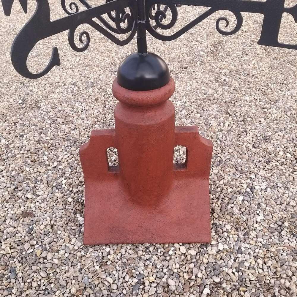 Rooster weathervane supplied on a 45 degree ridge tile finial