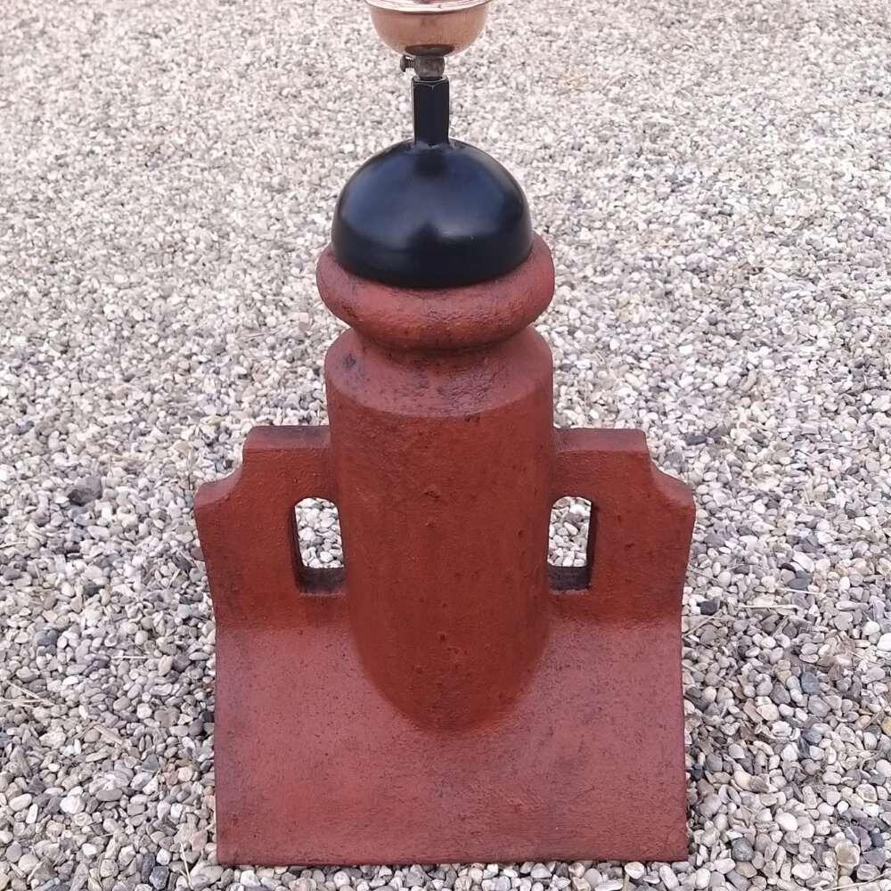 Banner weathervane supplied on a double arch 45 degree angle ridge tile finial