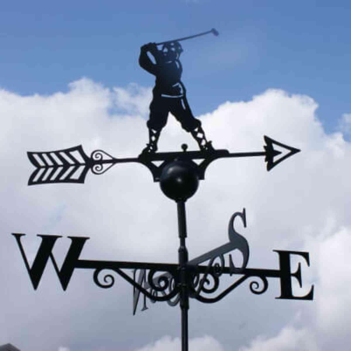Golfer with golf club weathervane