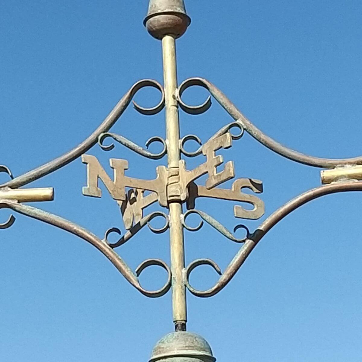 Large copper verdigris victorian arrow weathervane