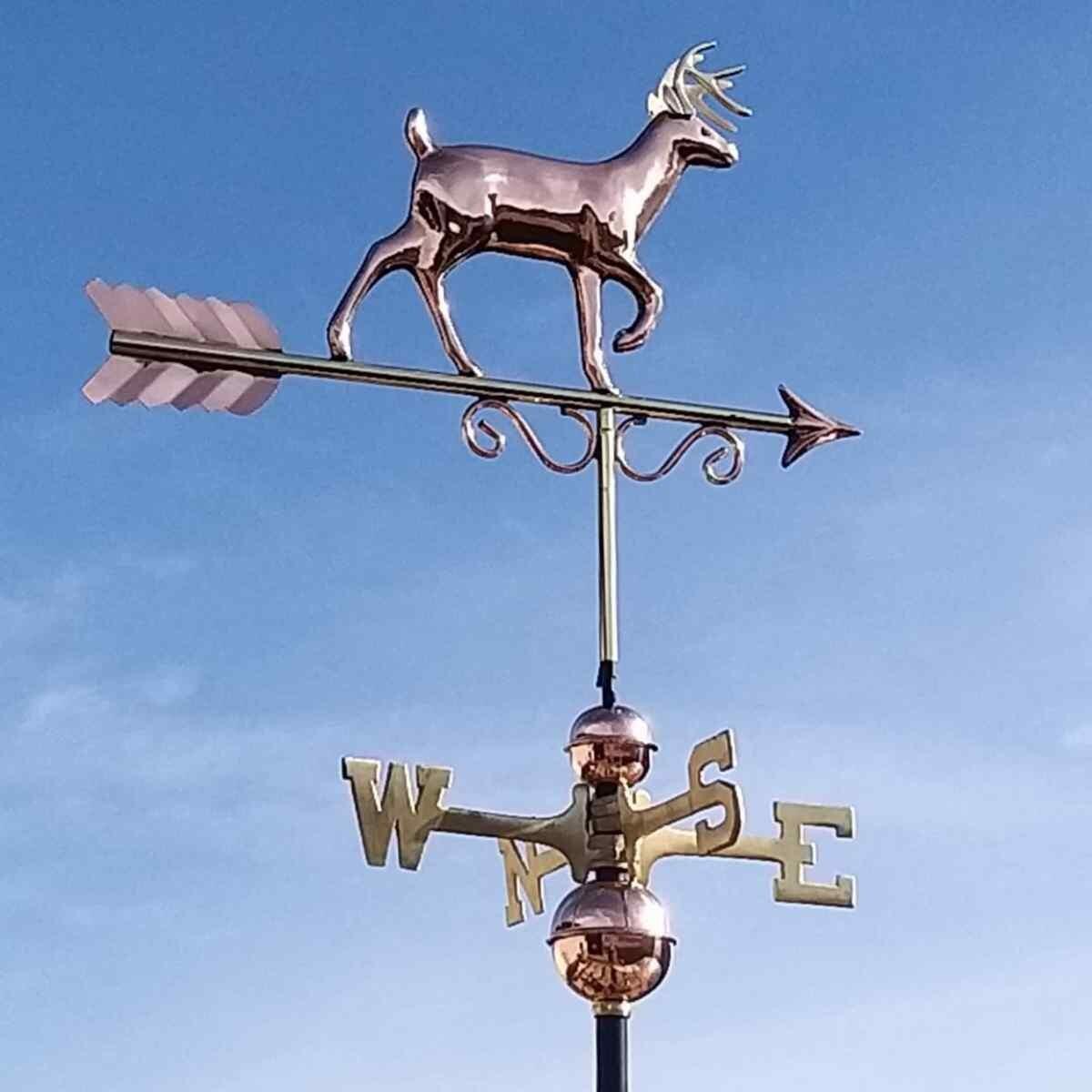 Large copper proud buck deer weathervane