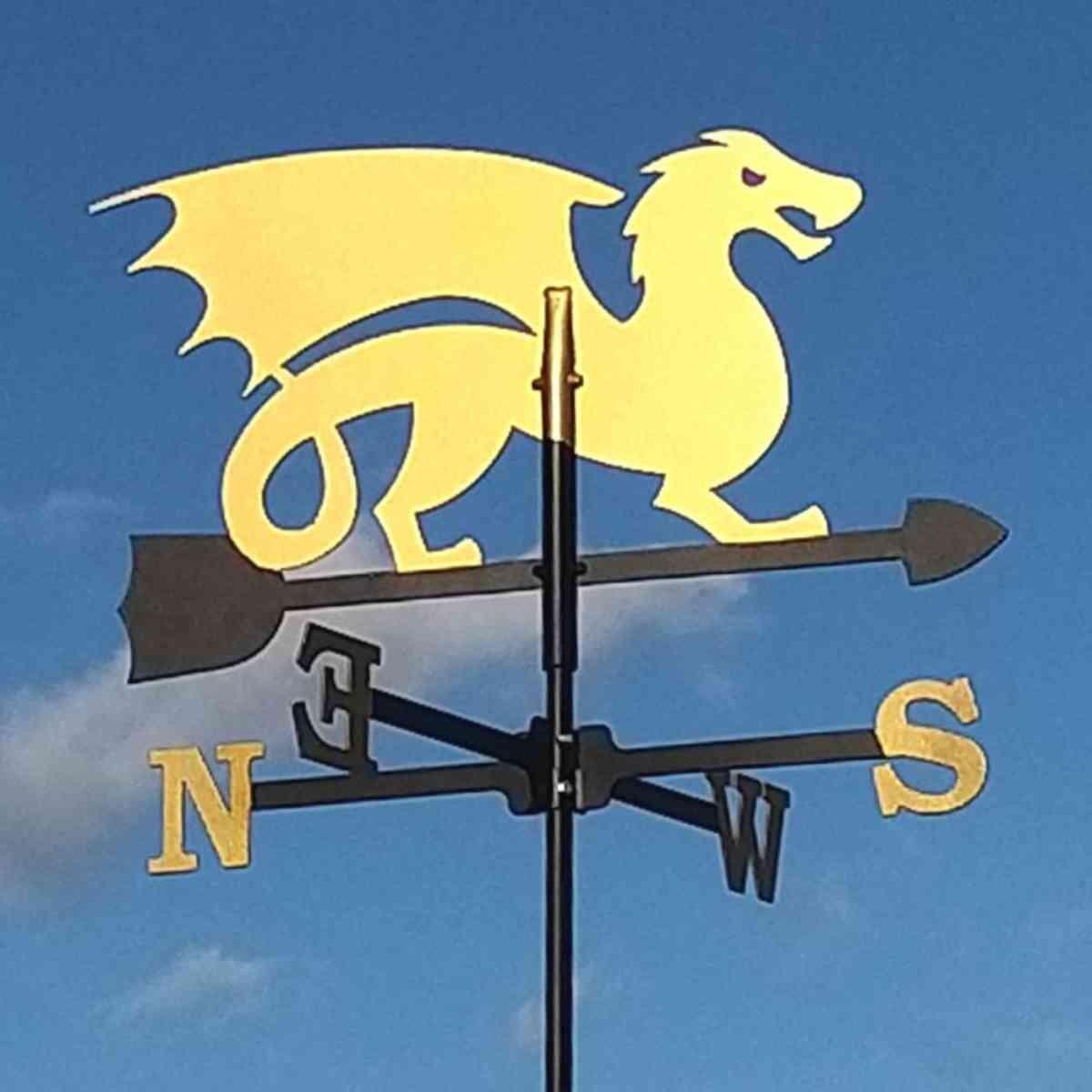 Medium gold dragon weathervane