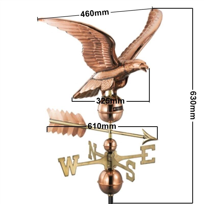 Medium copper eagle weathervane