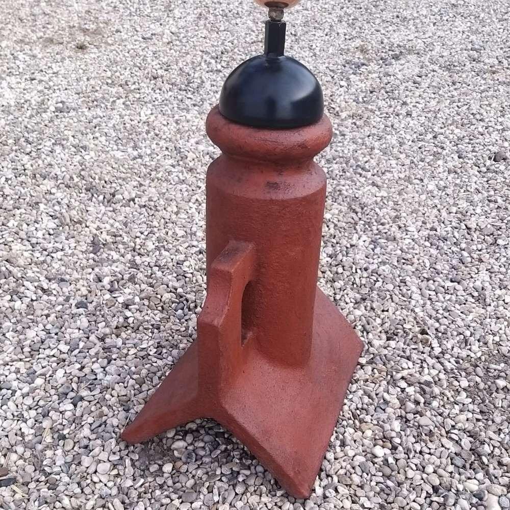 Angel weathervane fitted on a double arch angled 45 degree ridge tile finial
