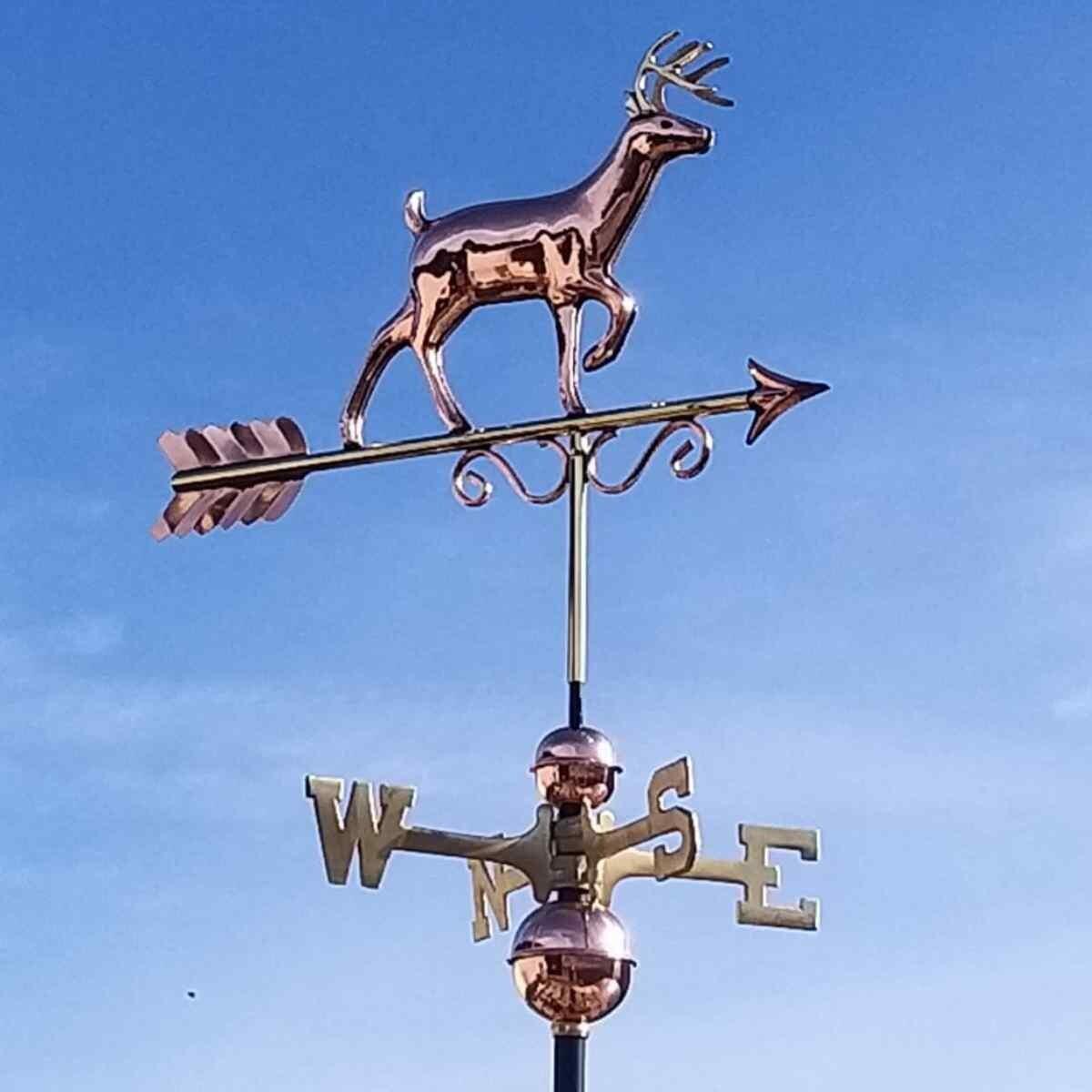 Large copper proud buck deer weathervane