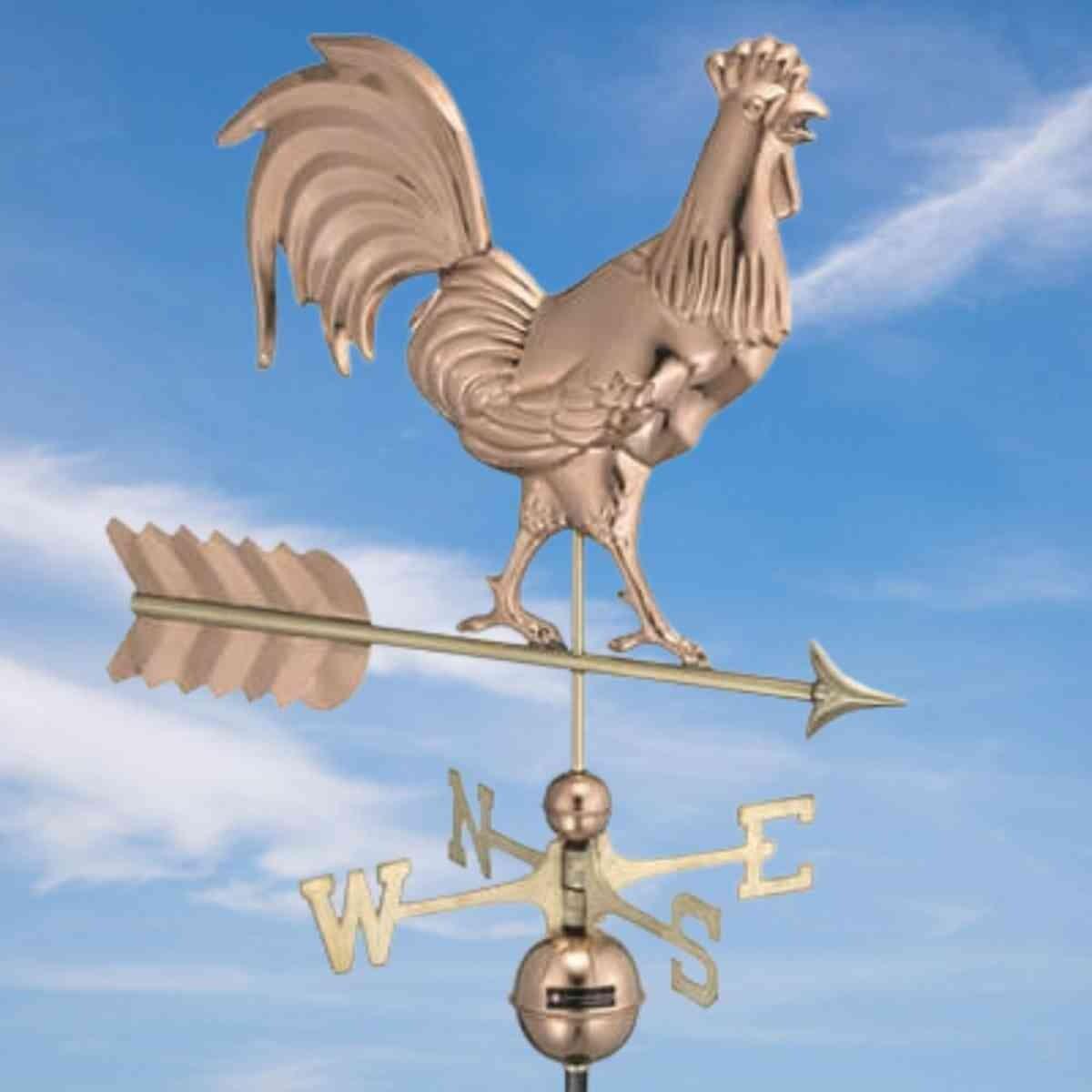 Large copper rooster weathervane