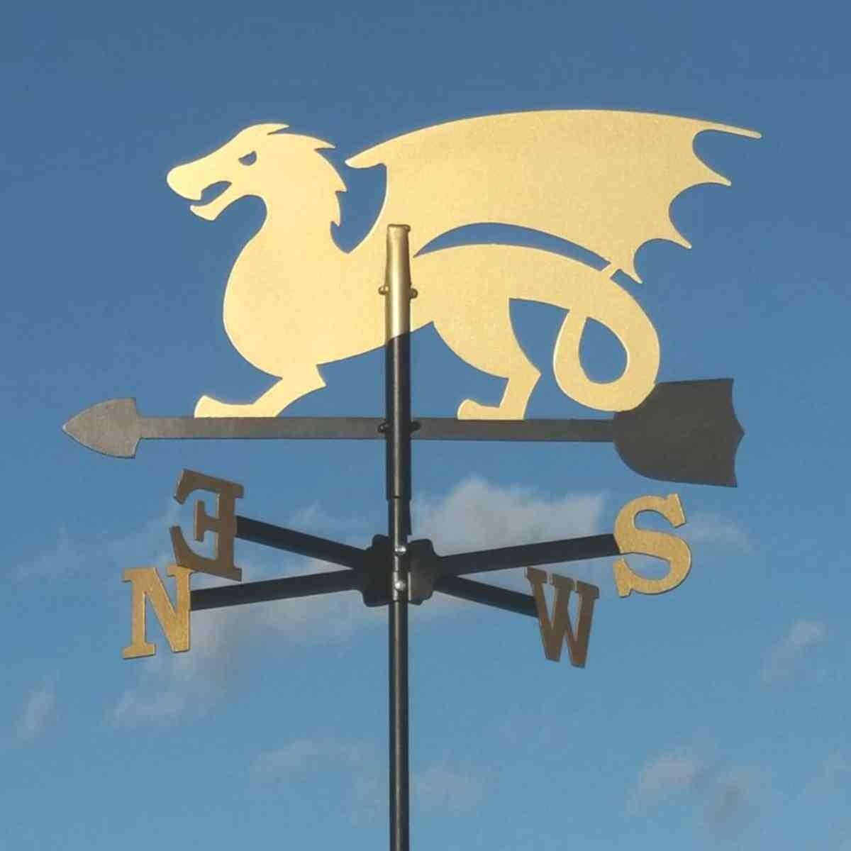 Medium gold dragon weathervane