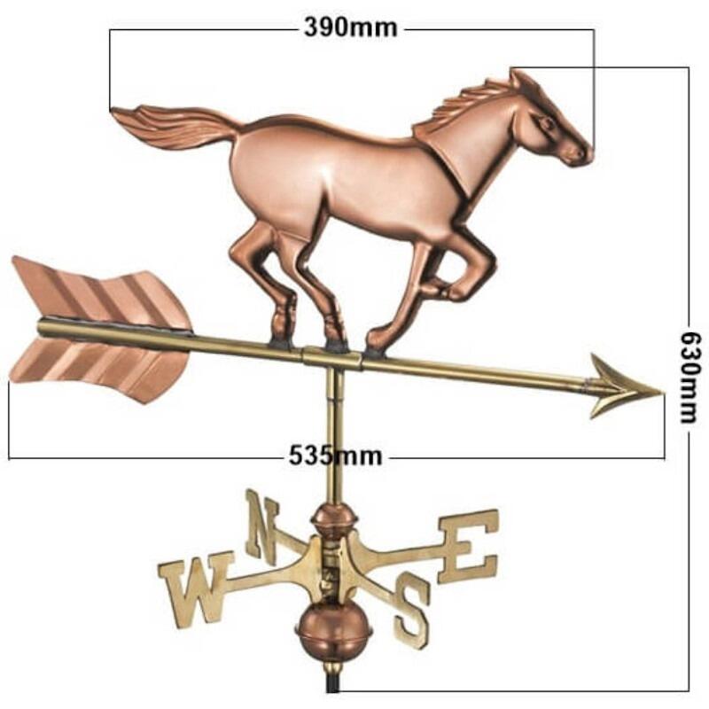 Medium copper horse weathervane