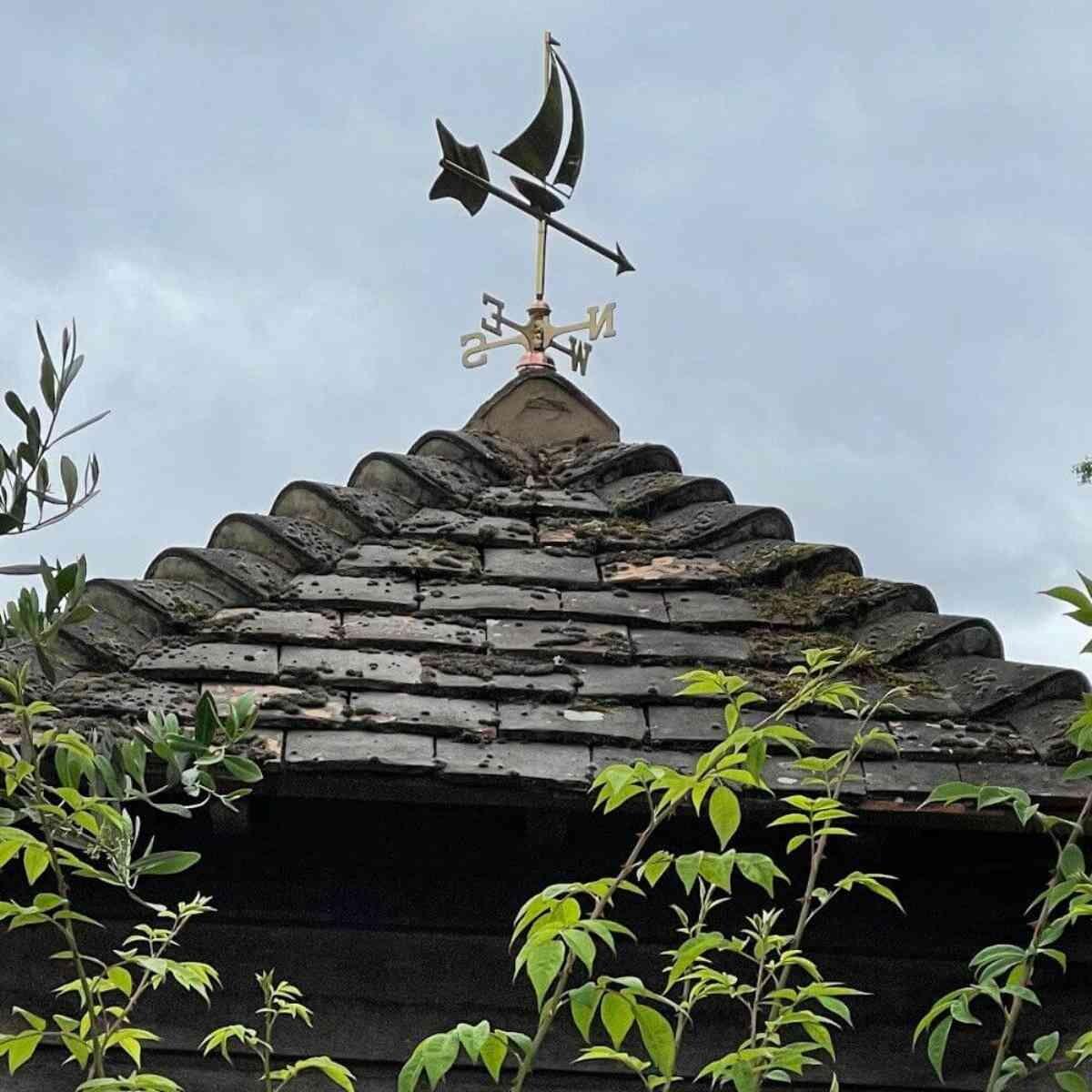 Medium copper sailboat weathervane