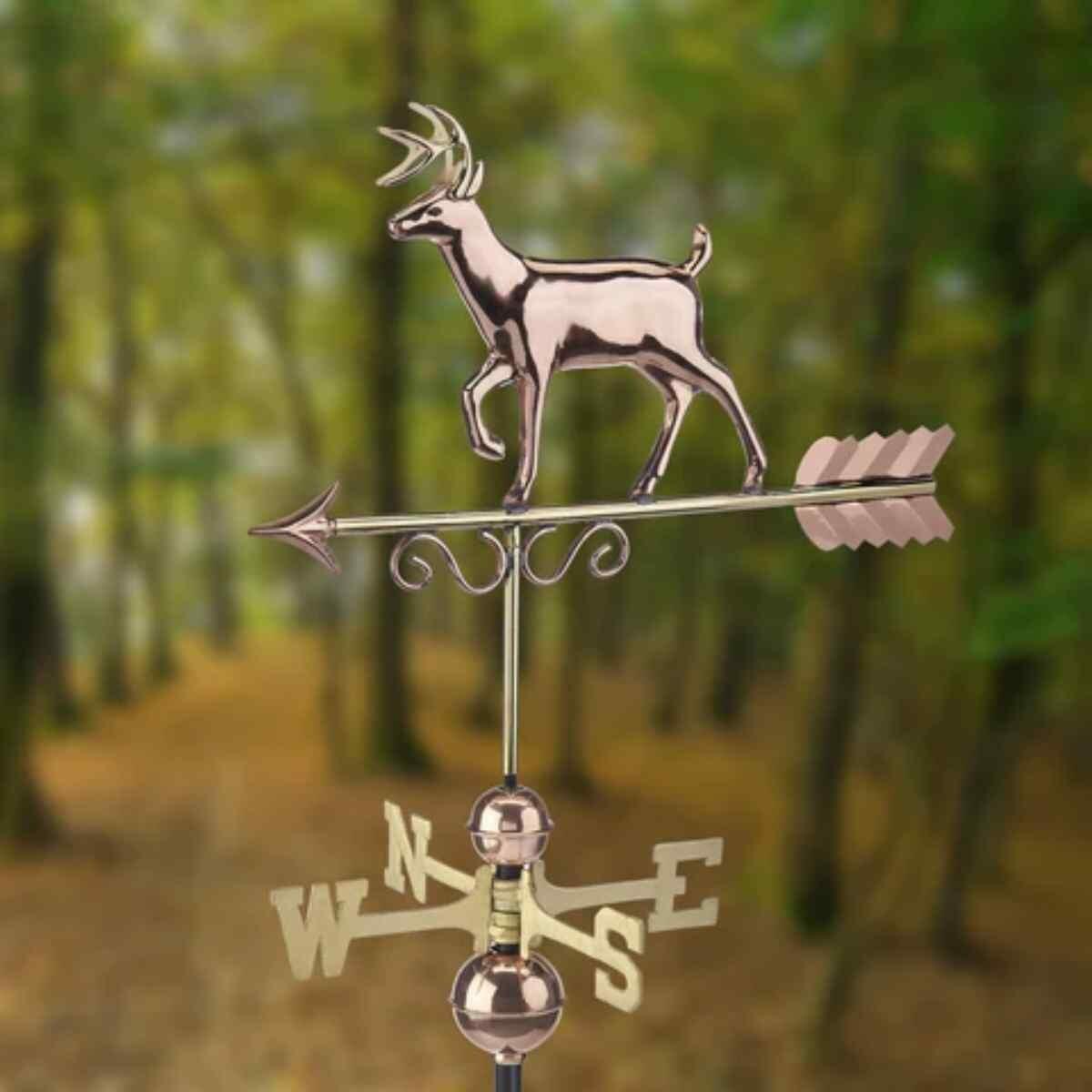 Large copper proud buck deer weathervane