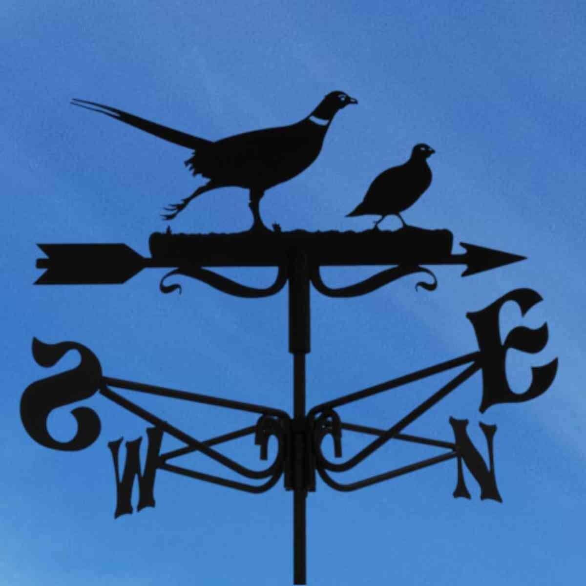 Pheasant and partridge mini weathervane