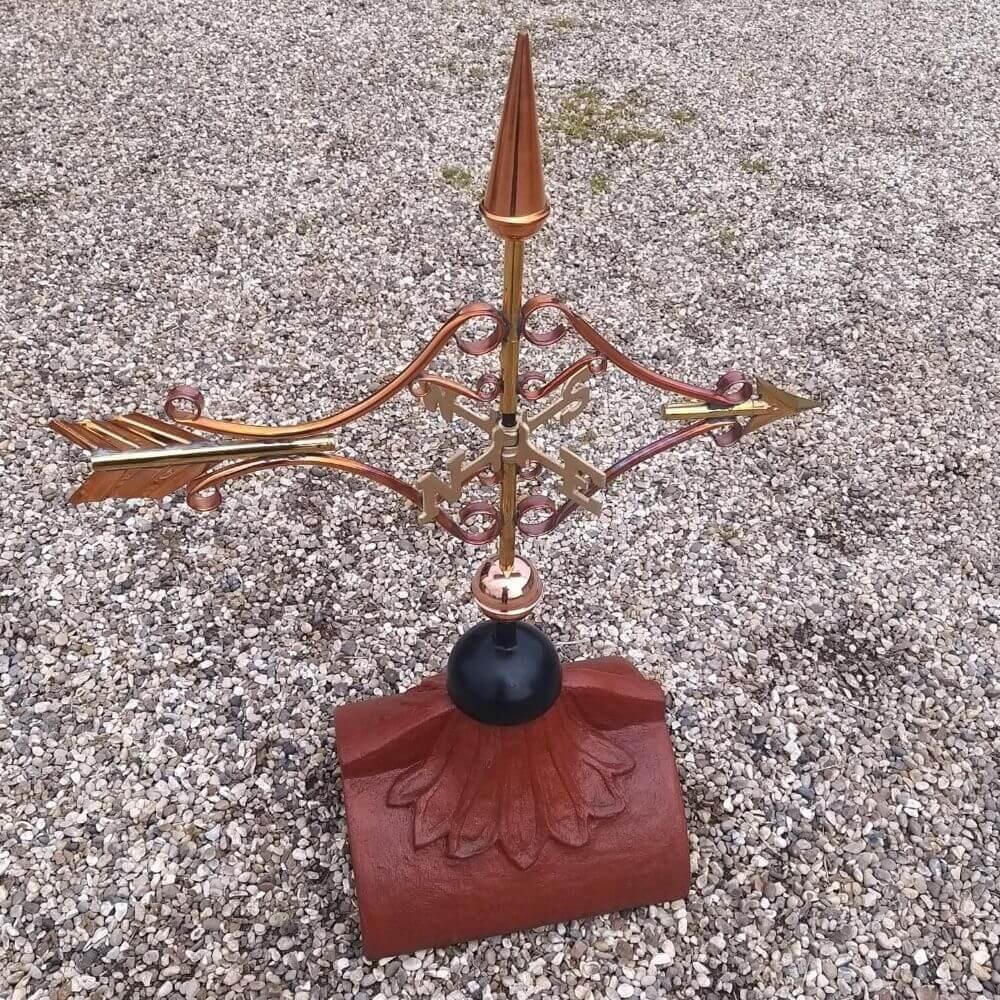 Victorian arrow weathervane fitted on a half round ridge