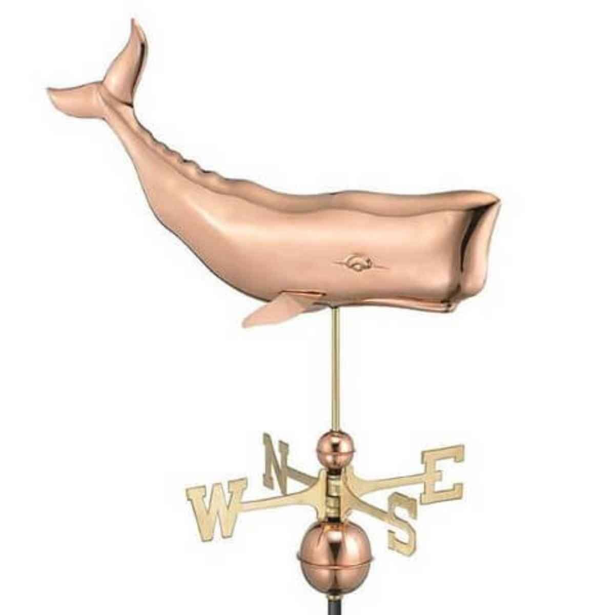Large copper whale weathervane