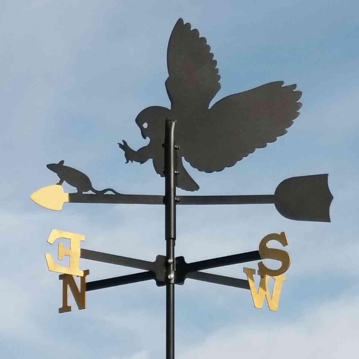 Medium owl and mouse weathervane