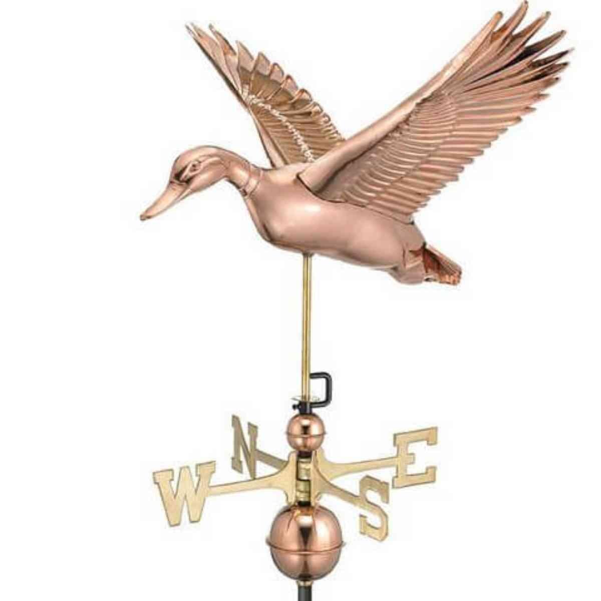 Large copper flying duck weathervane