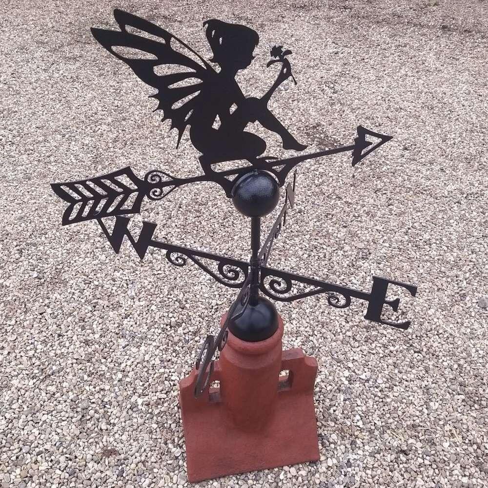 Fairy weathervane supplied on a 45 degree ridge tile finial
