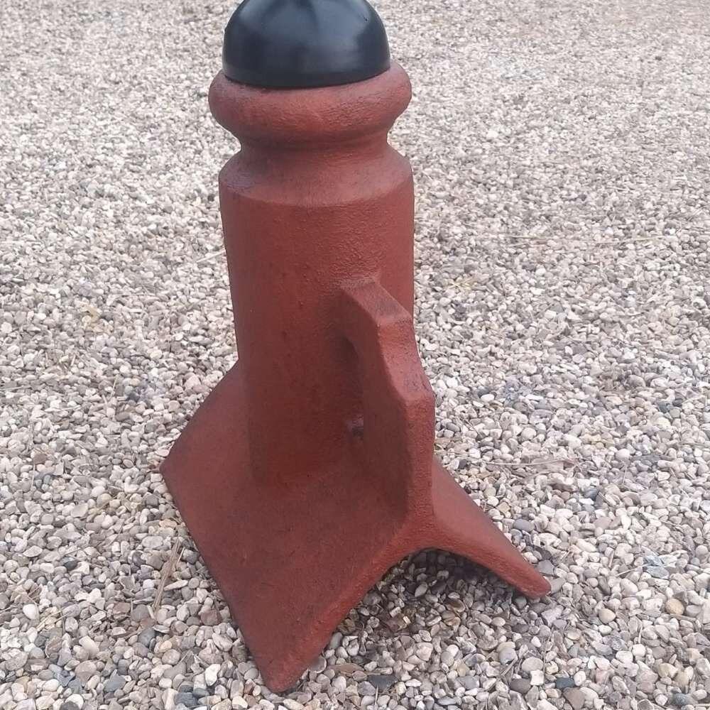 Hunting dog weathervane on a 45 degree ridge tile finial