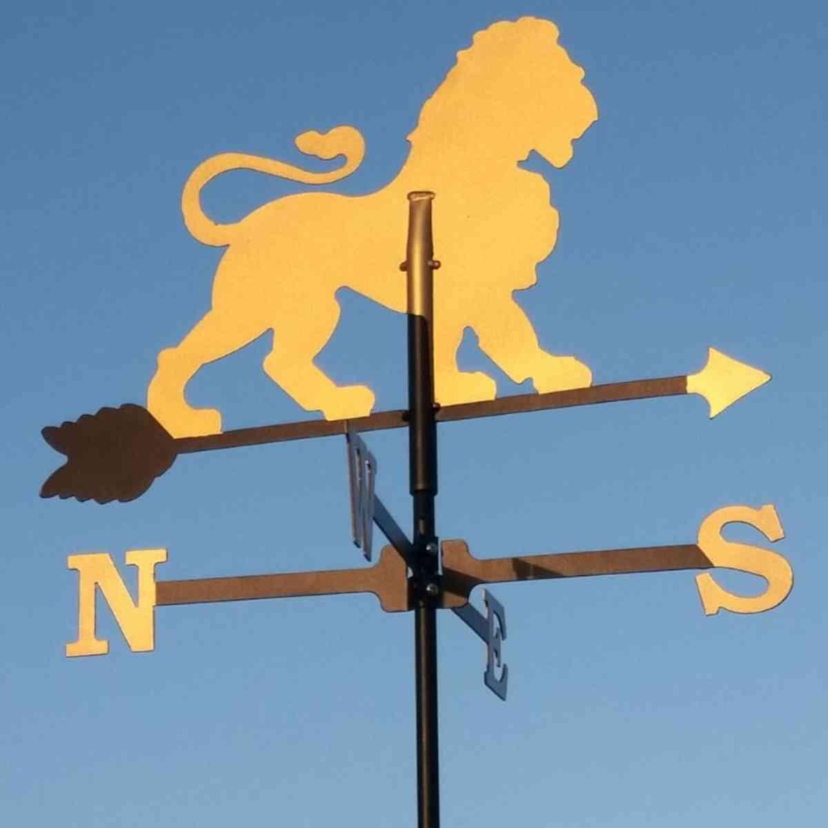 Medium gold lion weathervane