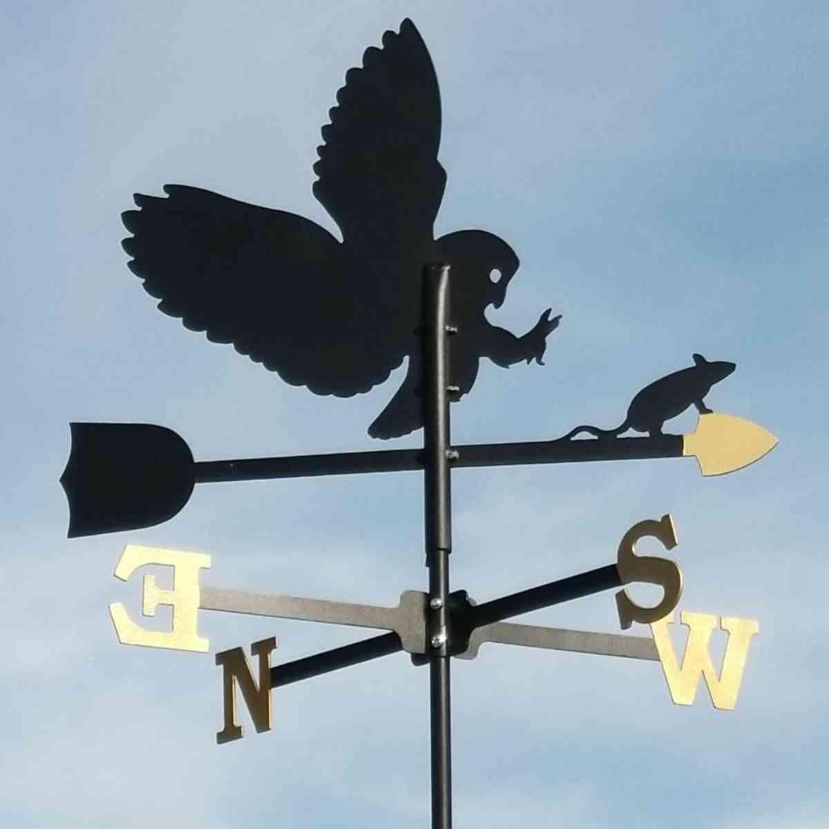 Medium owl and mouse weathervane