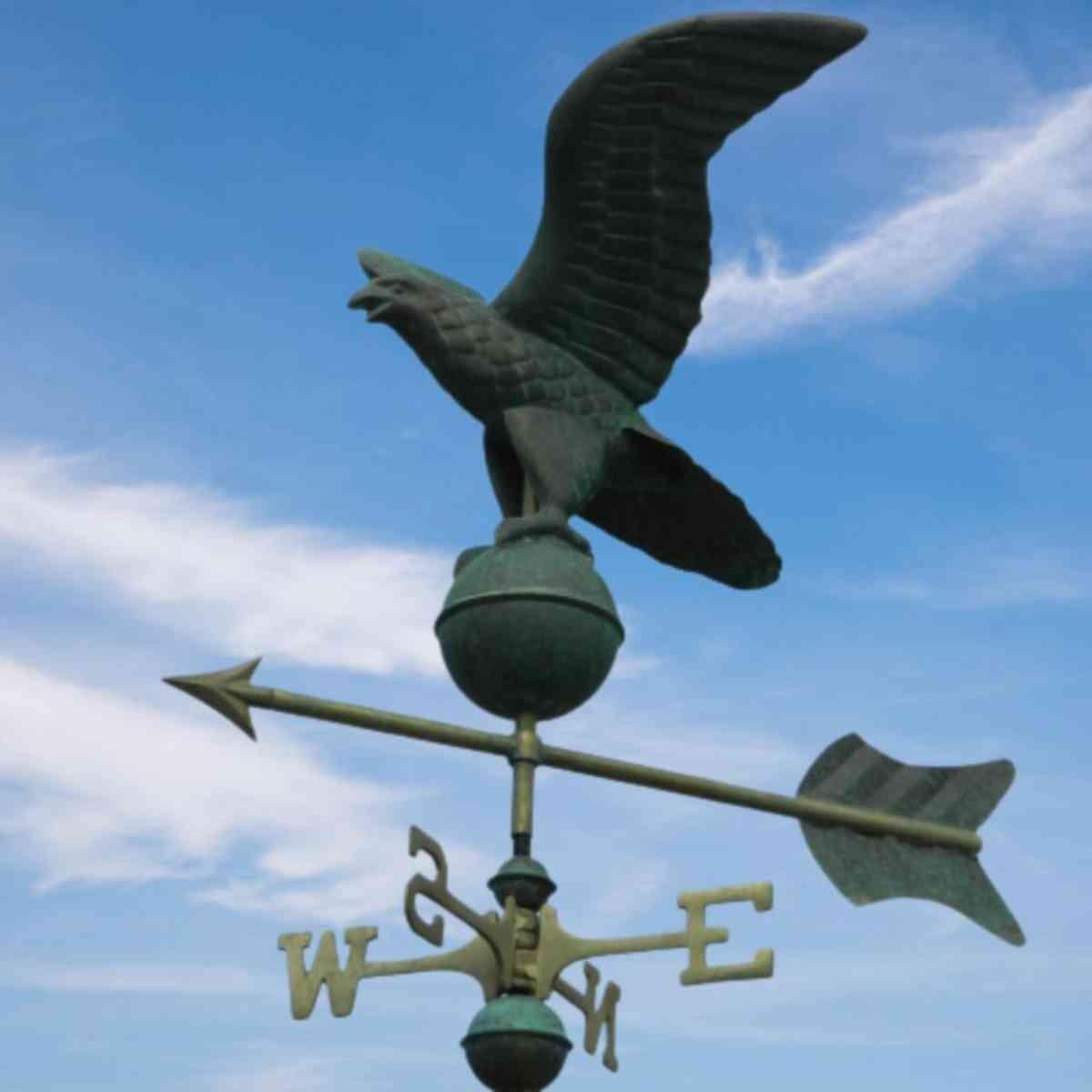Medium genuine copper aged vintage eagle weathervane