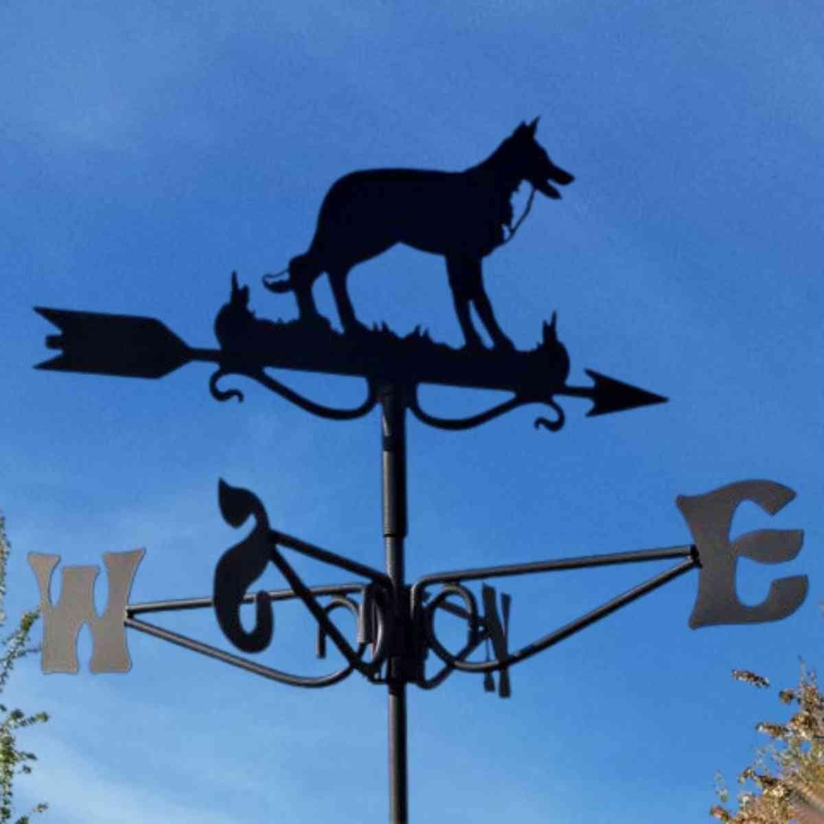 German shepherd dog mini weathervane