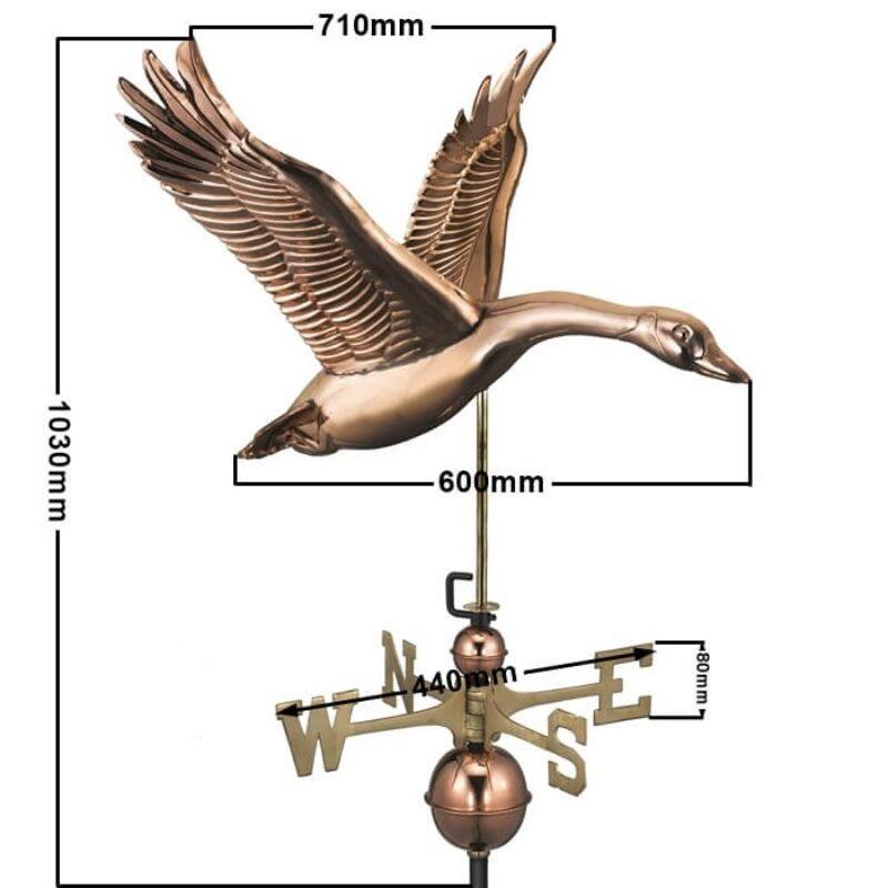 Large copper goose weathervane