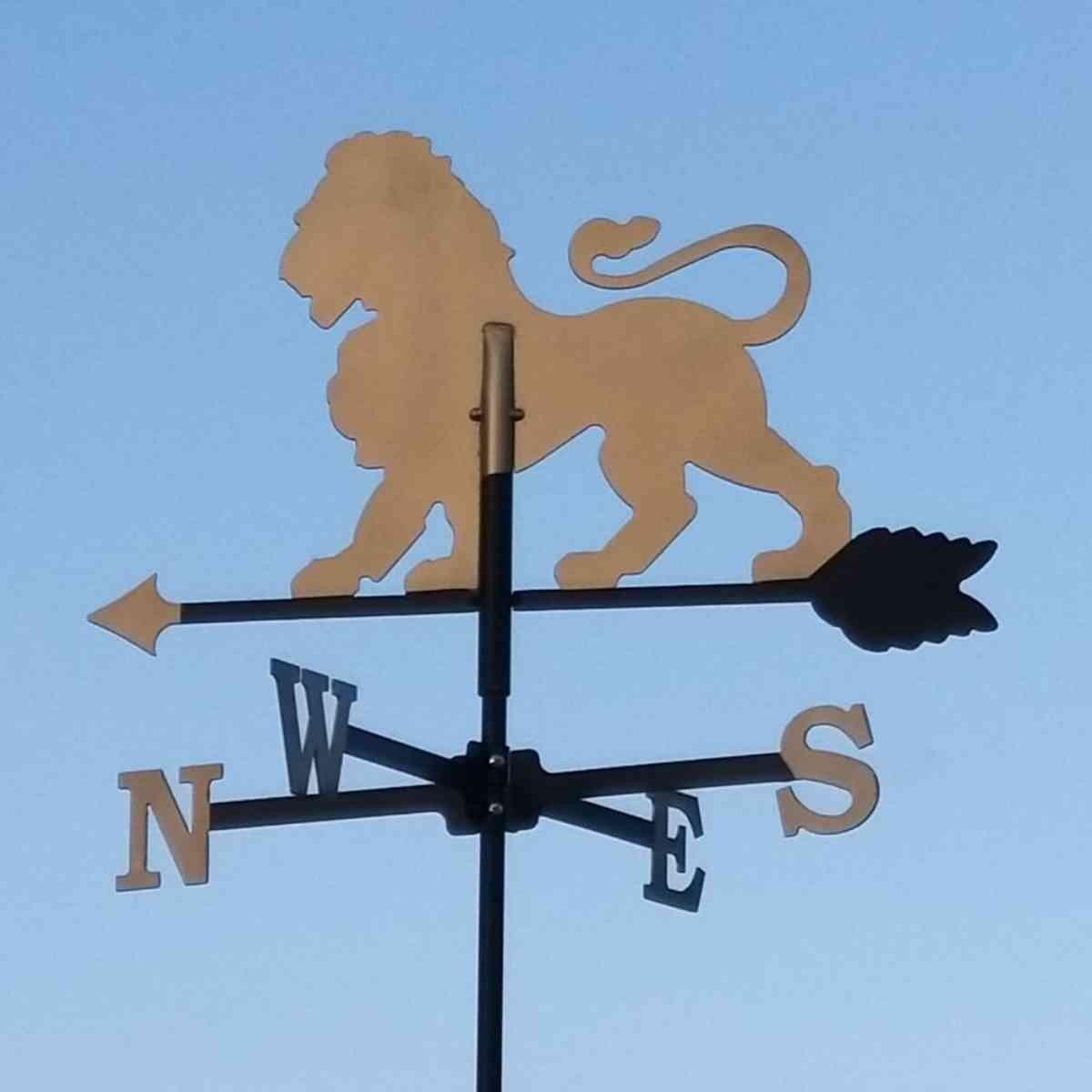 Medium gold lion weathervane