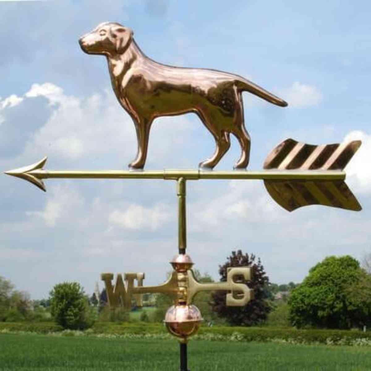 Medium copper labrador weathervane