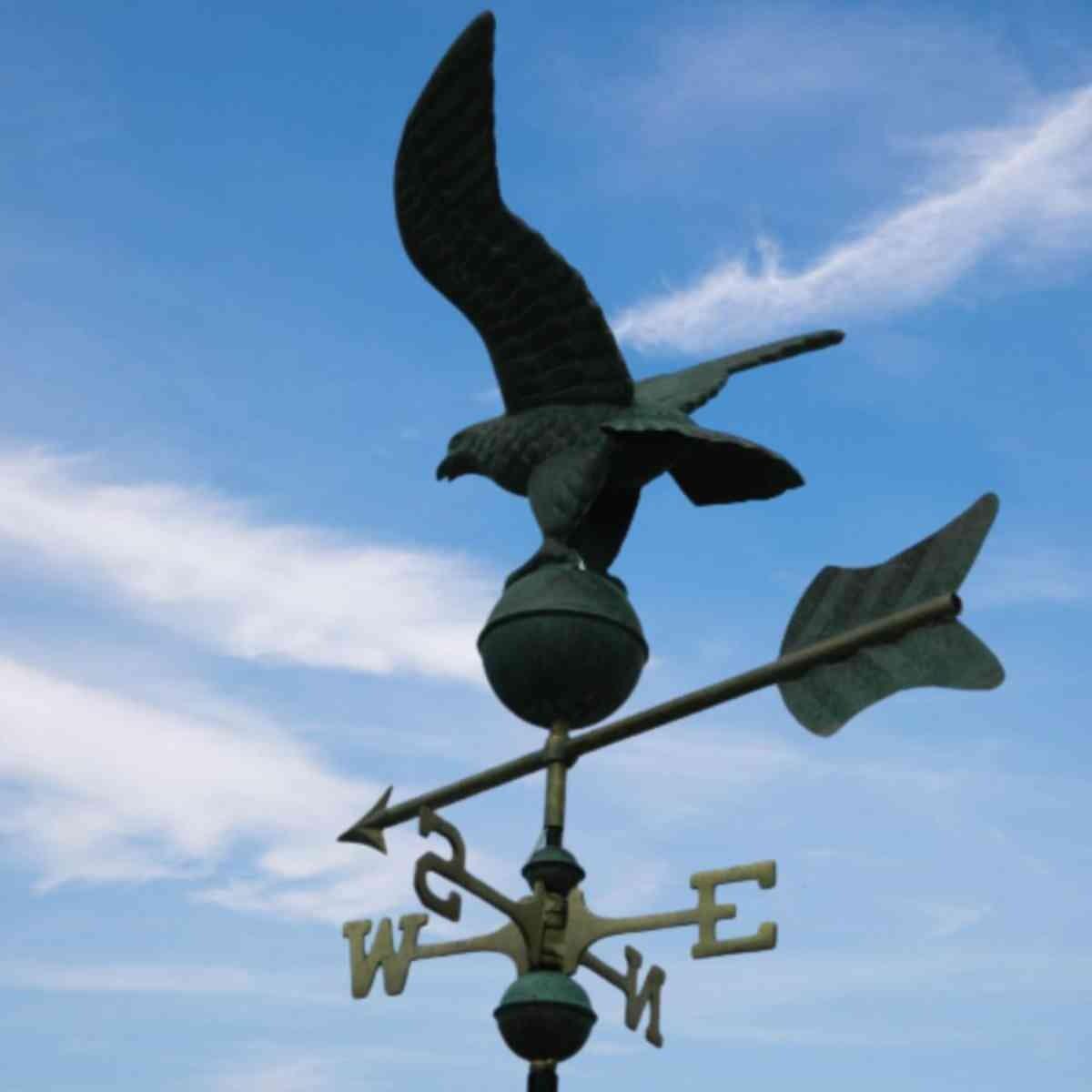 Medium genuine copper aged vintage eagle weathervane