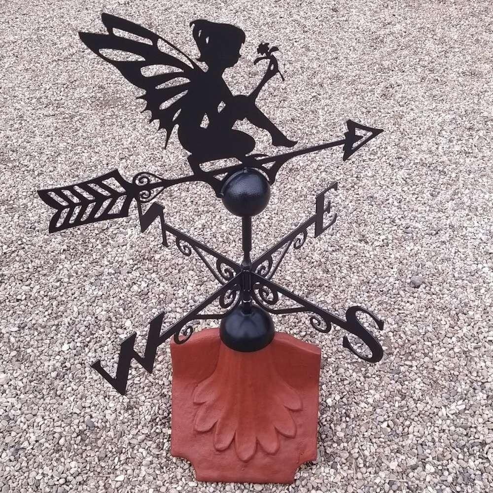 Fairy weathervane on a ridge tile finial fitting with multiple angle options