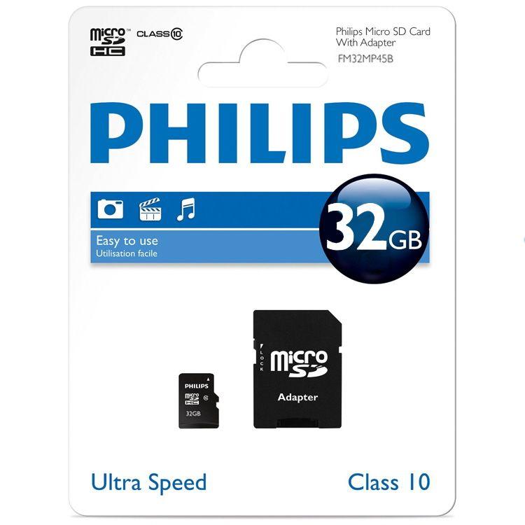 Philips 32 GB Class 10 Micro SDHC Card with Adapter