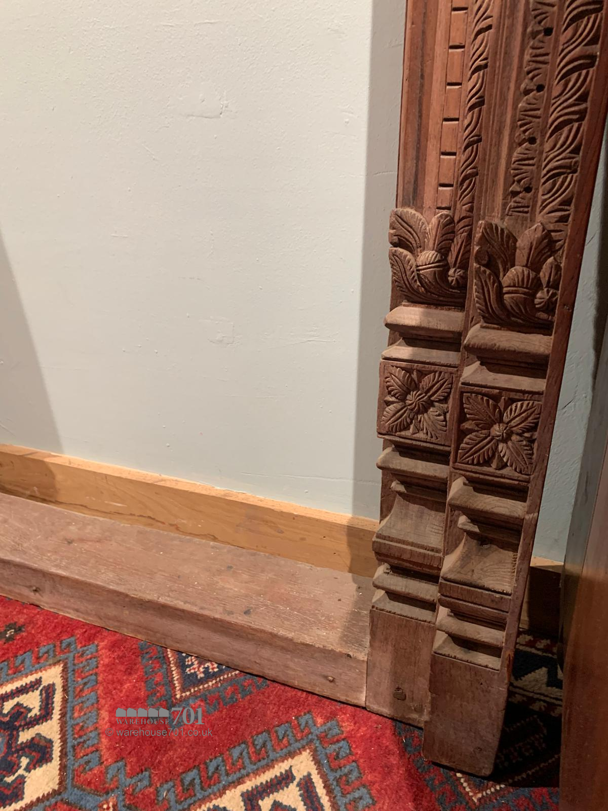 Large Indian carved hardwood Havali door frame
