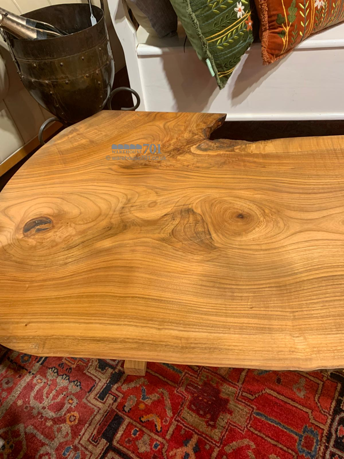 701 Original Cherry wood cast iron wheel base coffee table