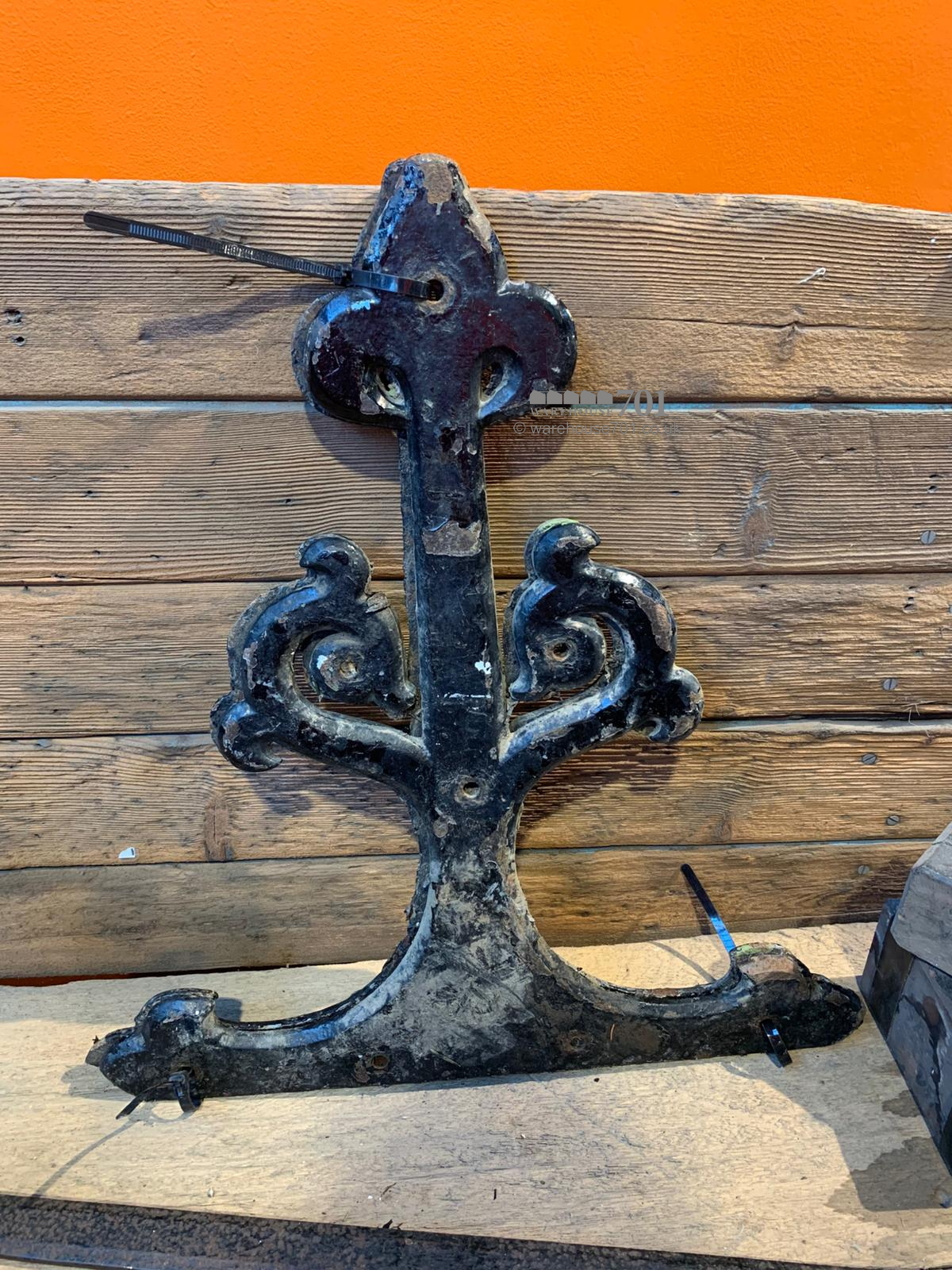 Pair of large cast door hinges