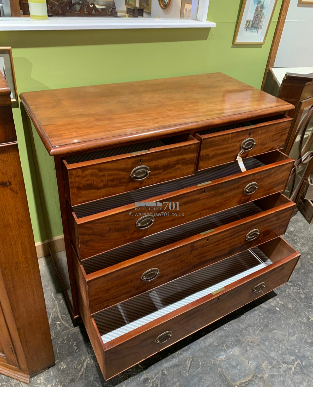 19th C mahogany chest of three drawers