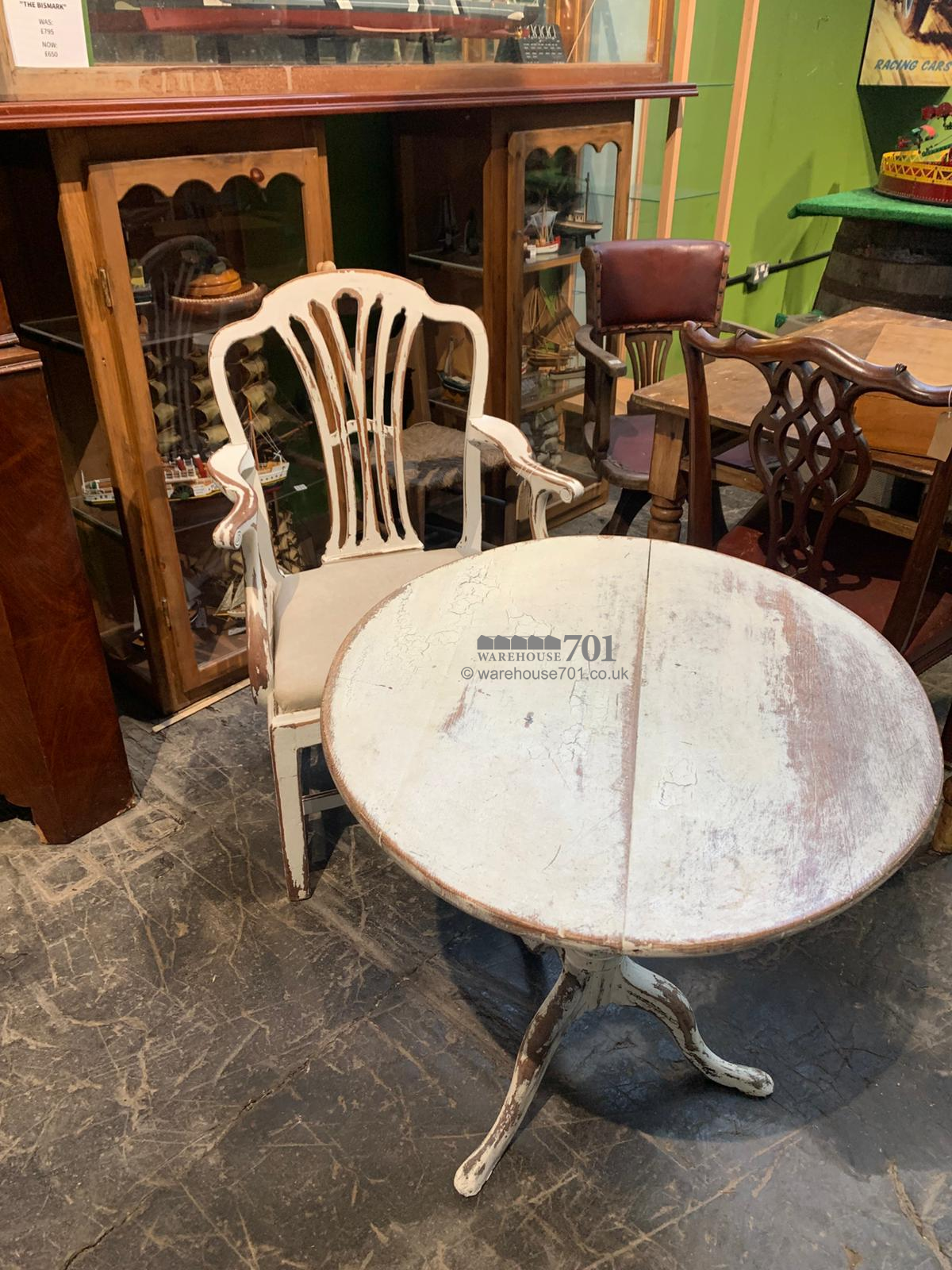 Shabby Chic Armchair and Circular Table
