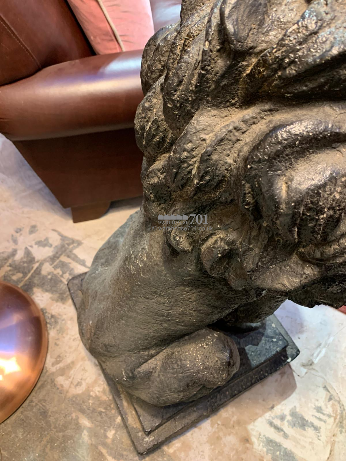 Black lion statue