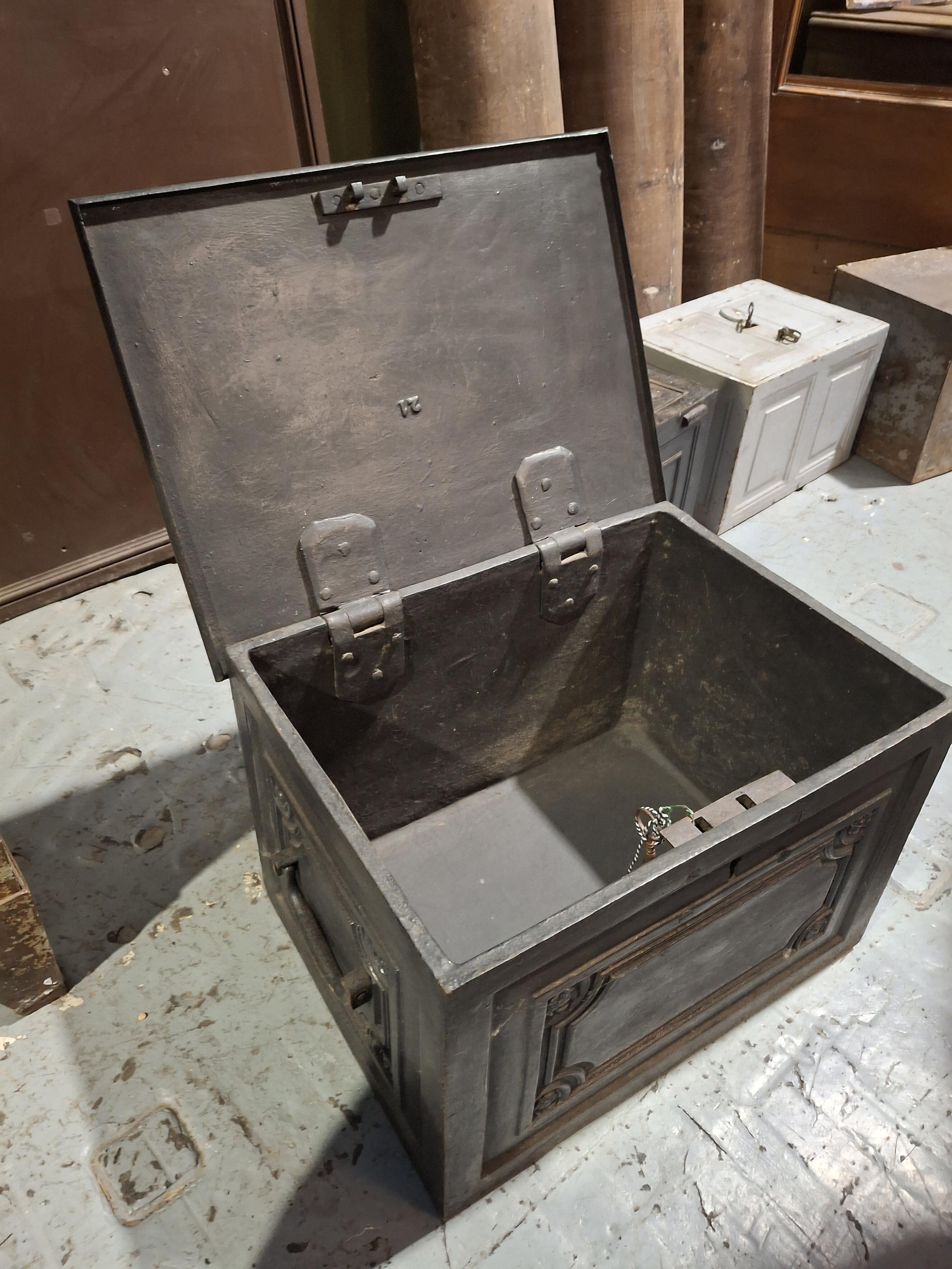 Black metal strong box