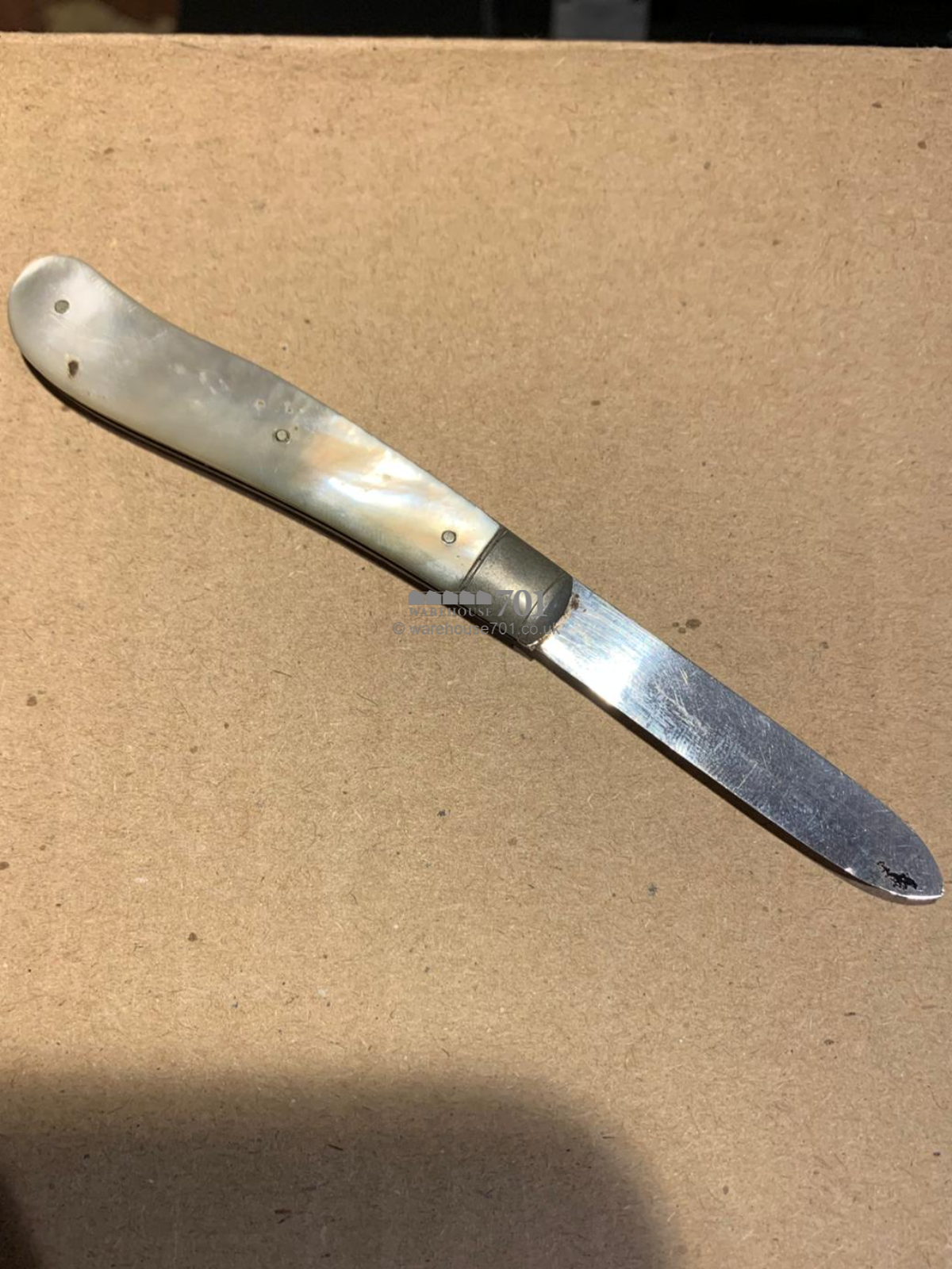 1904 Fruit knife with Sheffield silver blade and mother of pearl handle