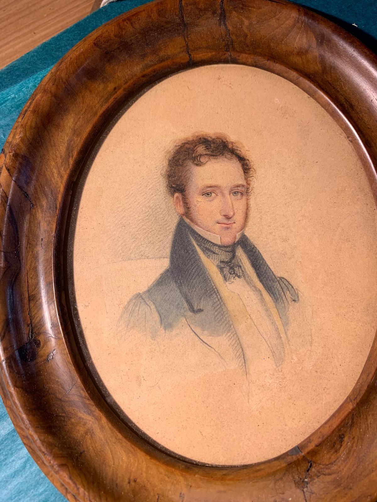 19th C watercolour of gentleman