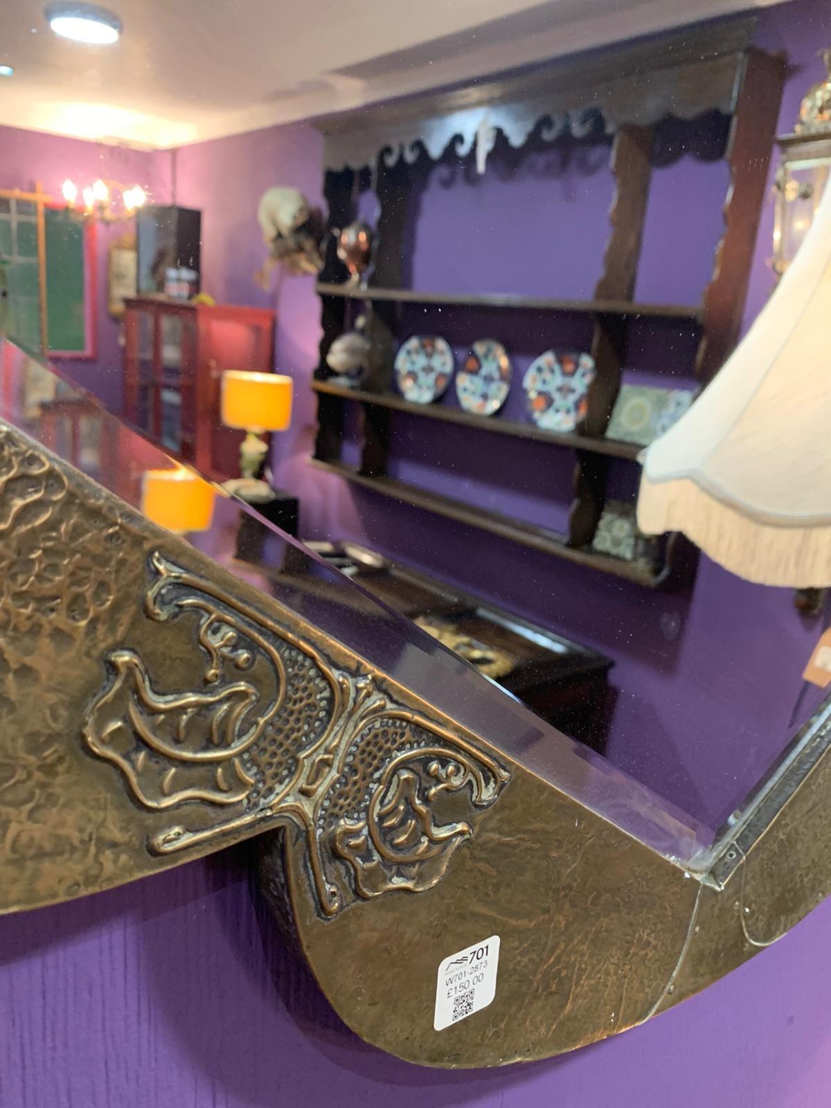 Brass quatrefoil mirror
