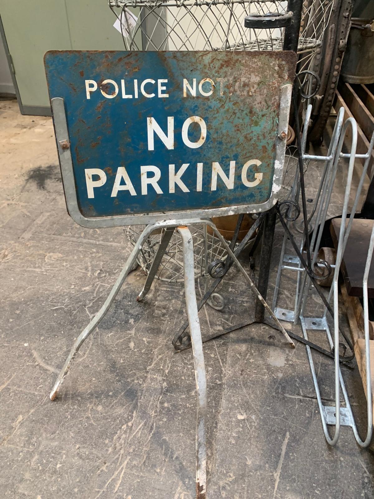 Vintage police no parking sign