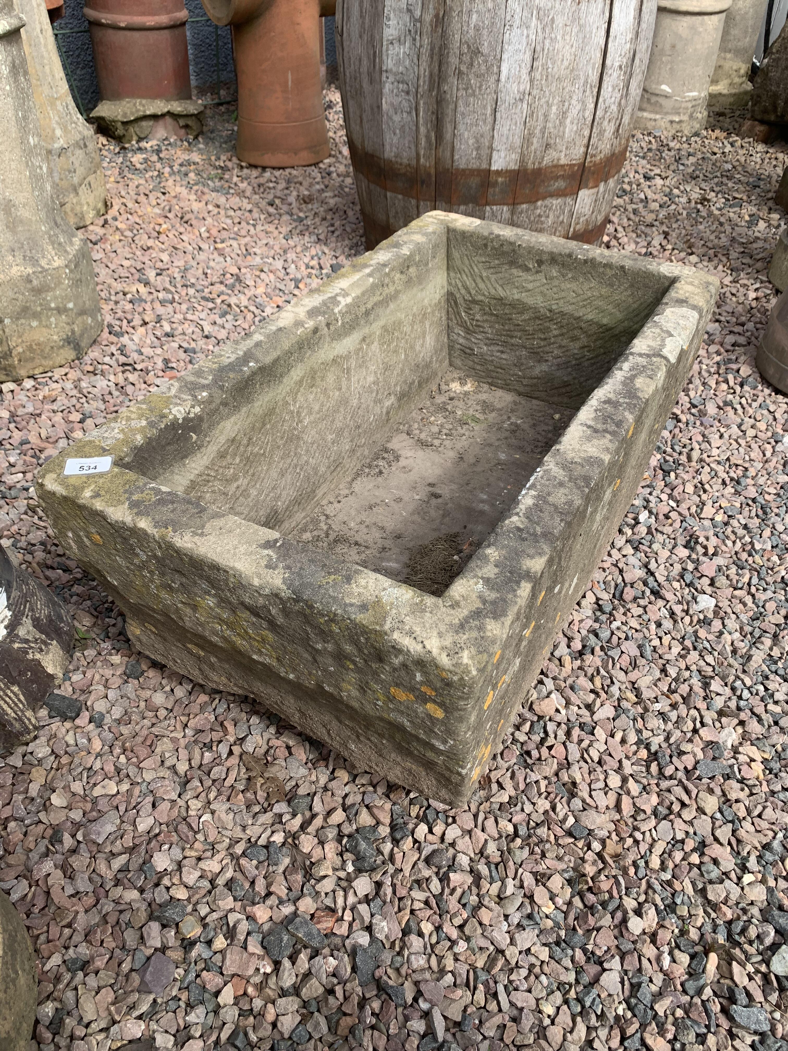 Antique Natural Stone Trough 76x30x43cm