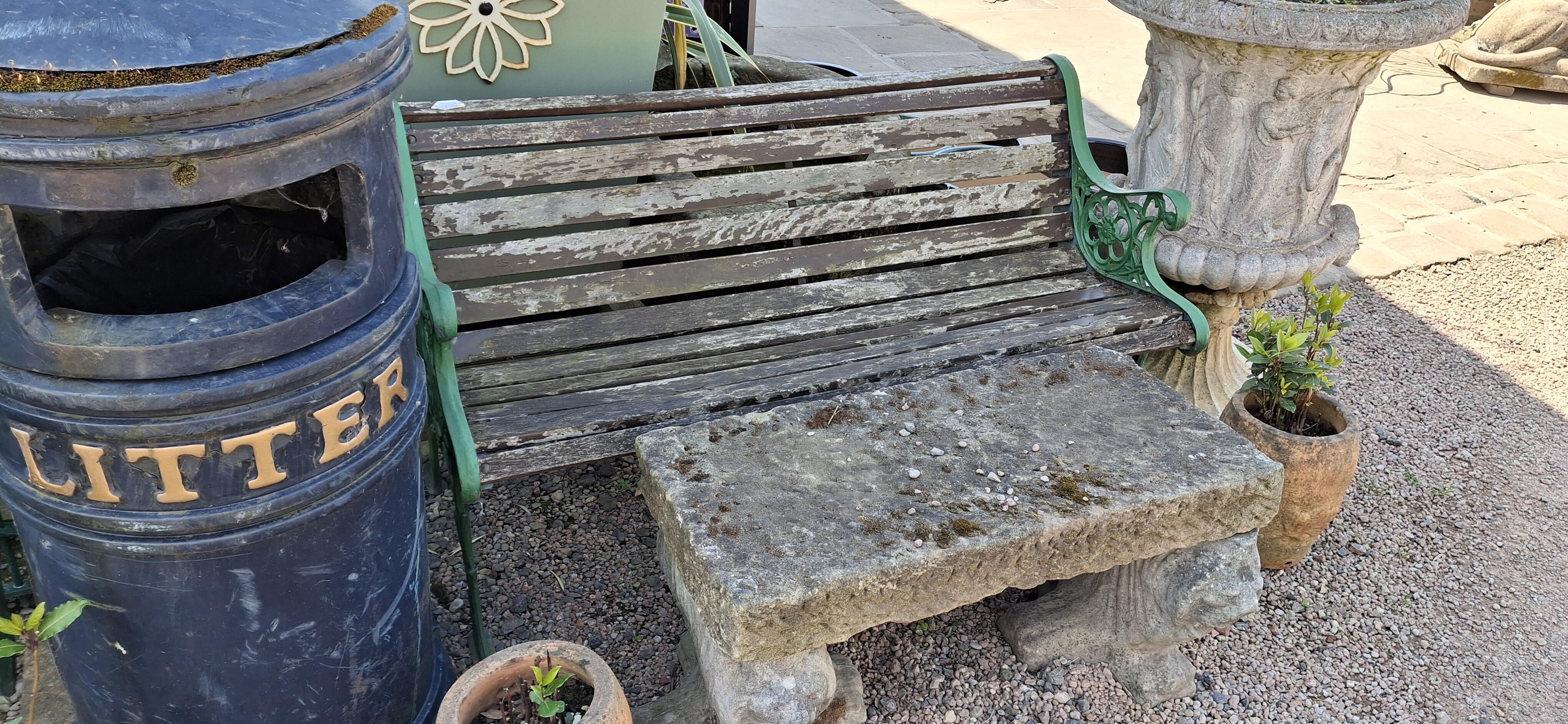 Charming 20th Century Bench with Ornate Cast Ends