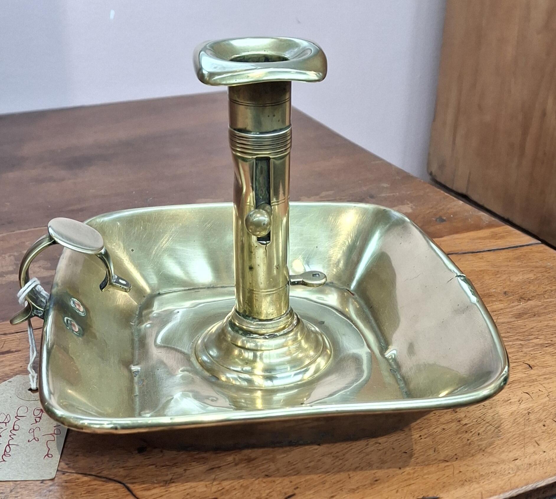 Antique Brass Chamber Stick with Ejector