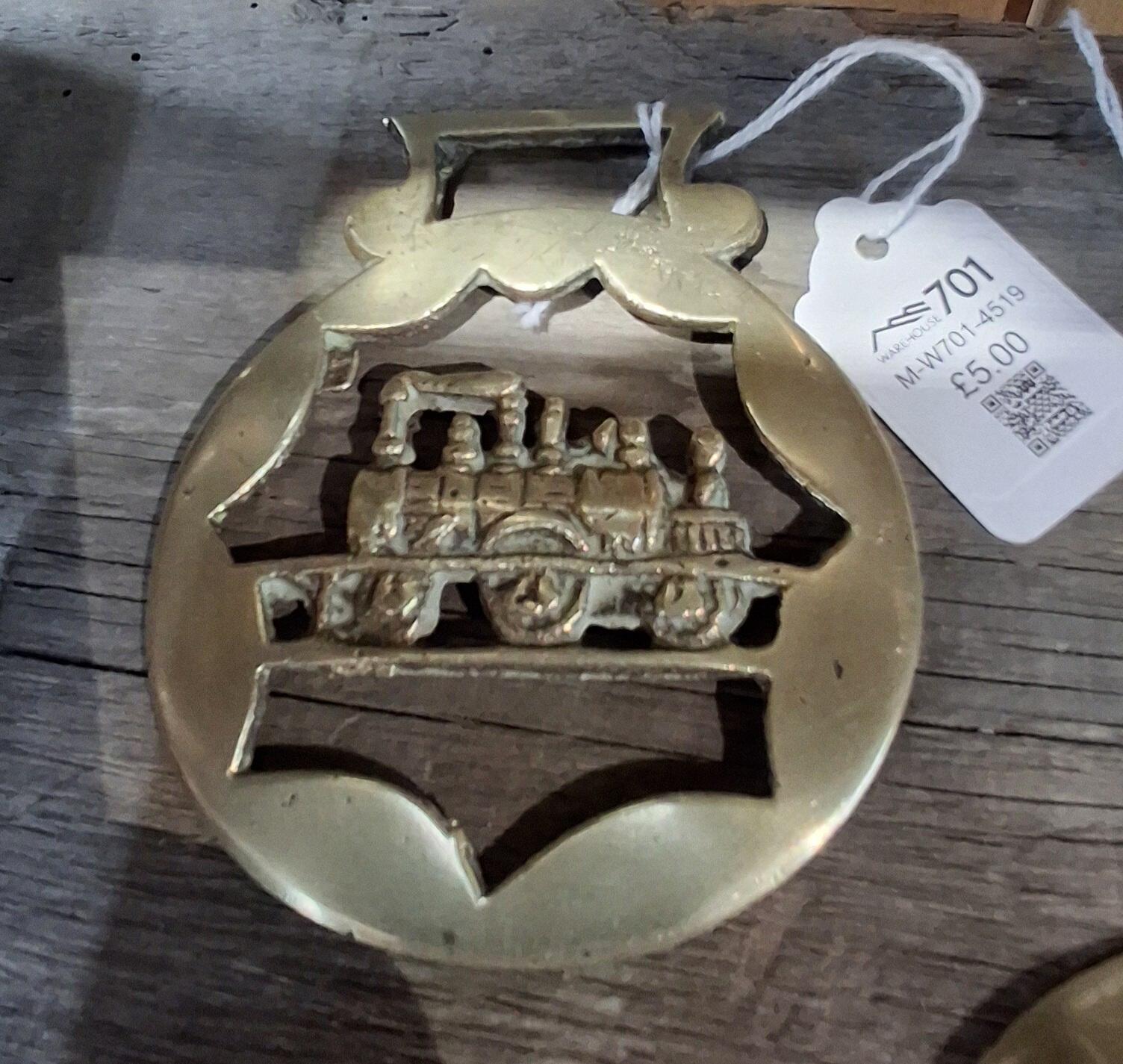 Vintage Horse Brass with Train Design (3 Different designs) BAM140