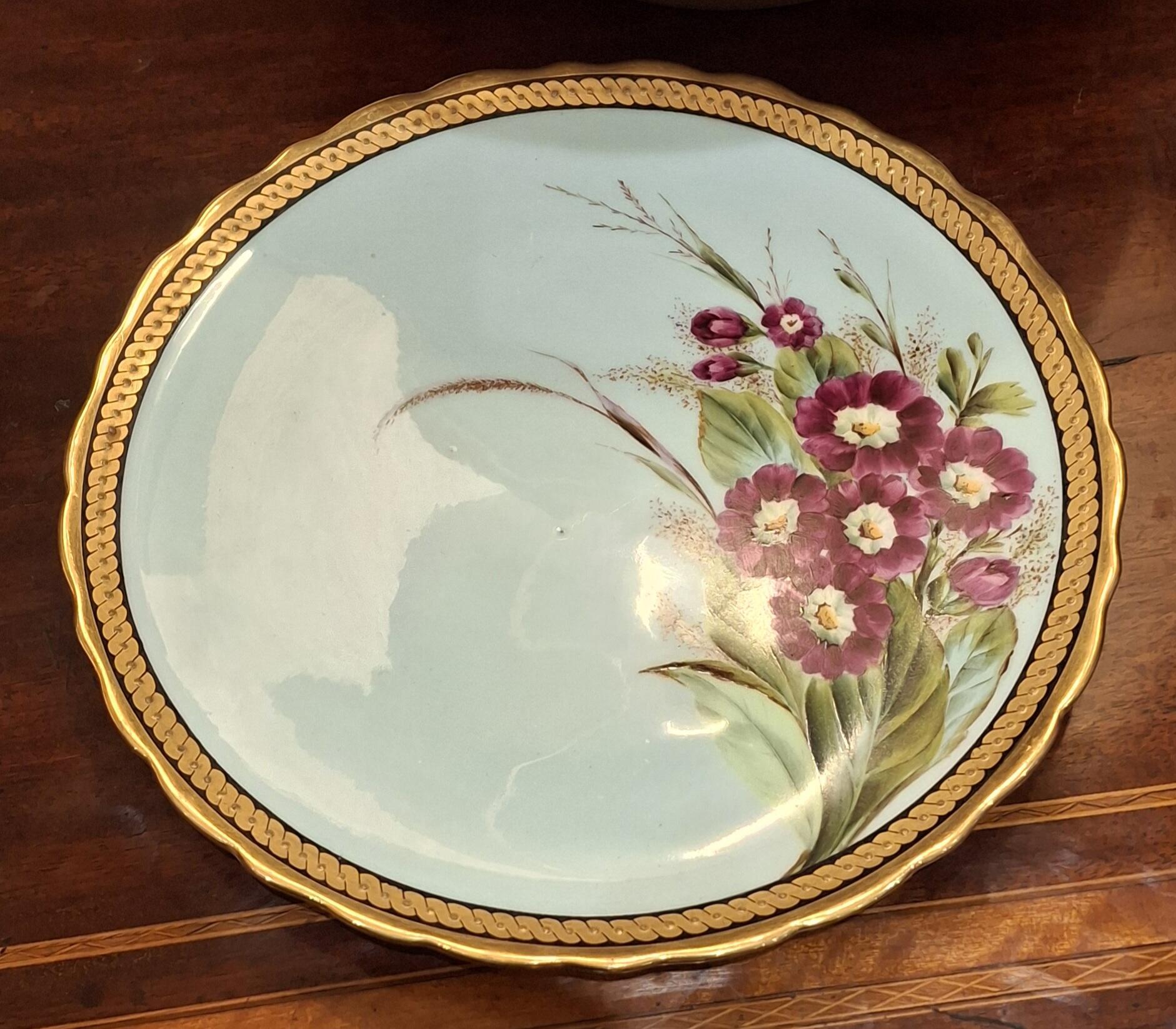Handpainted Floral Dessert Service Plates