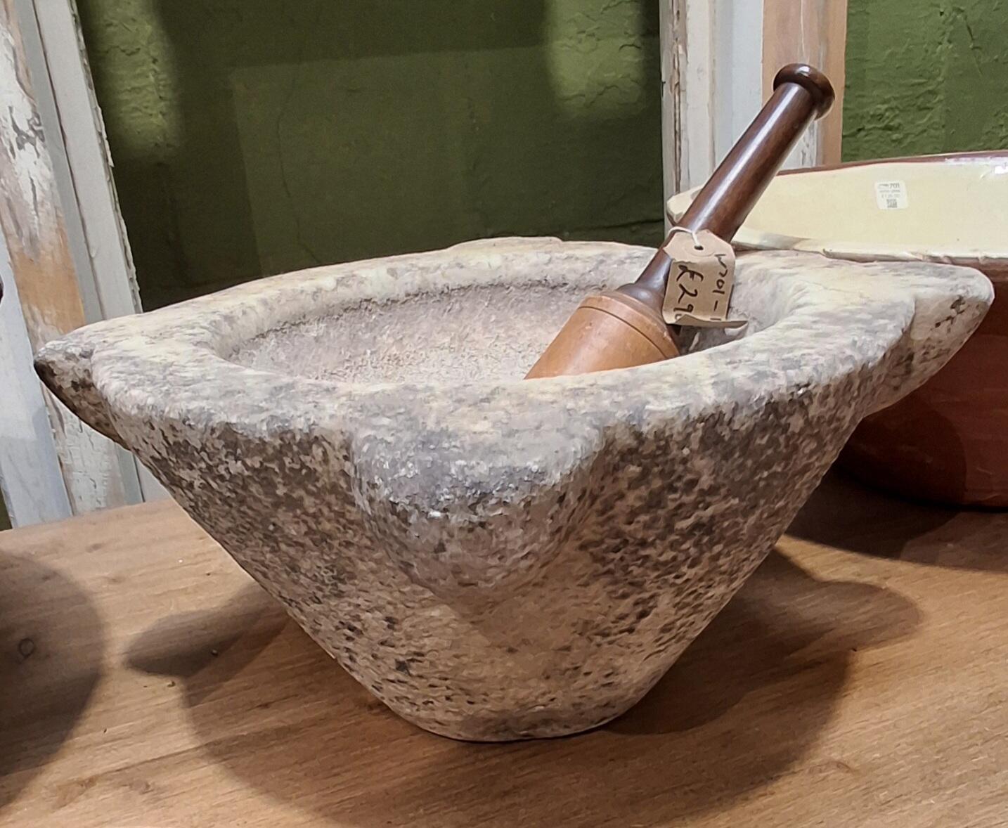 Vintage Marble Mortar and Pestle Set