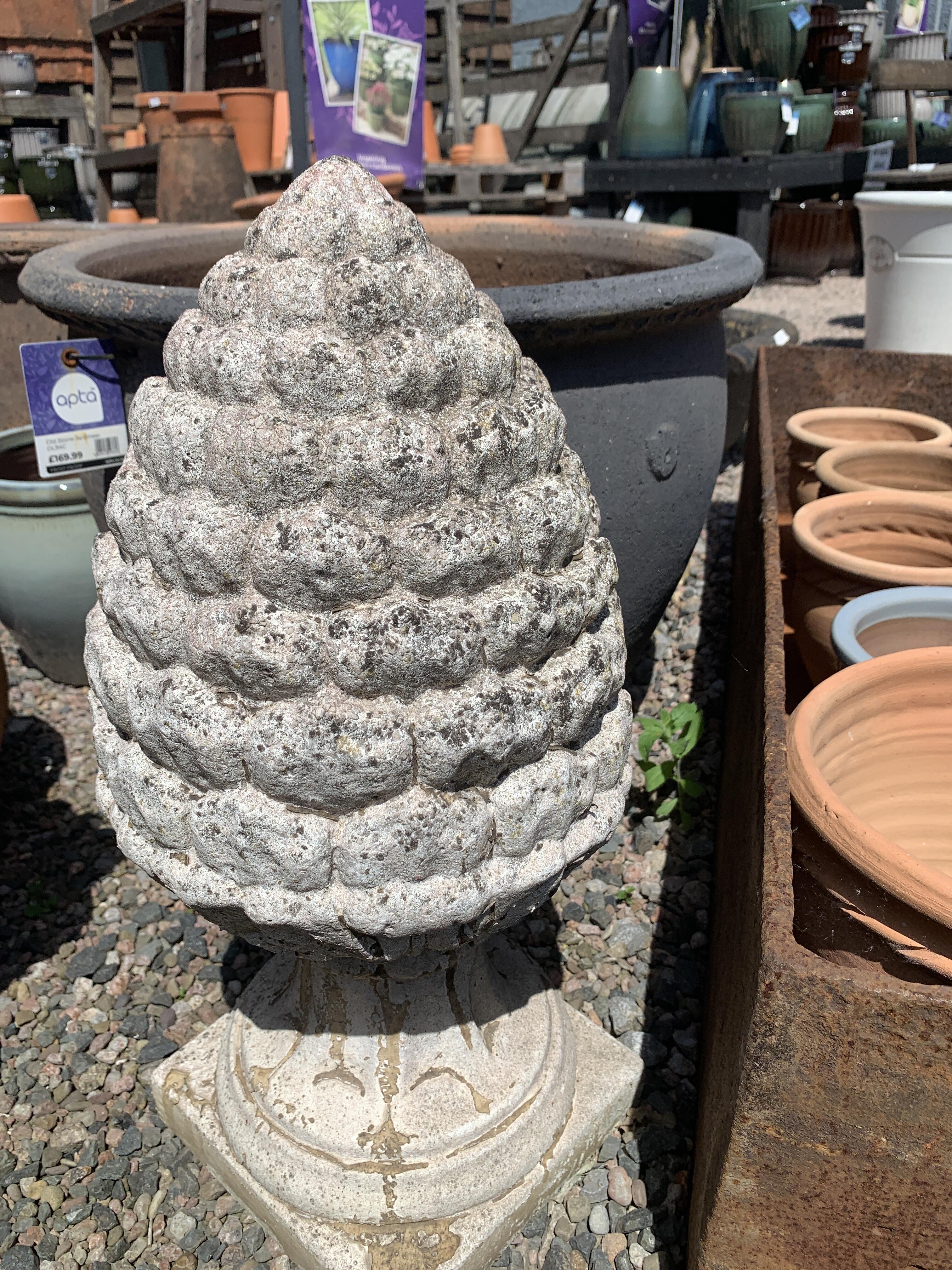Reclaimed Stone Acorn Garden Ornament