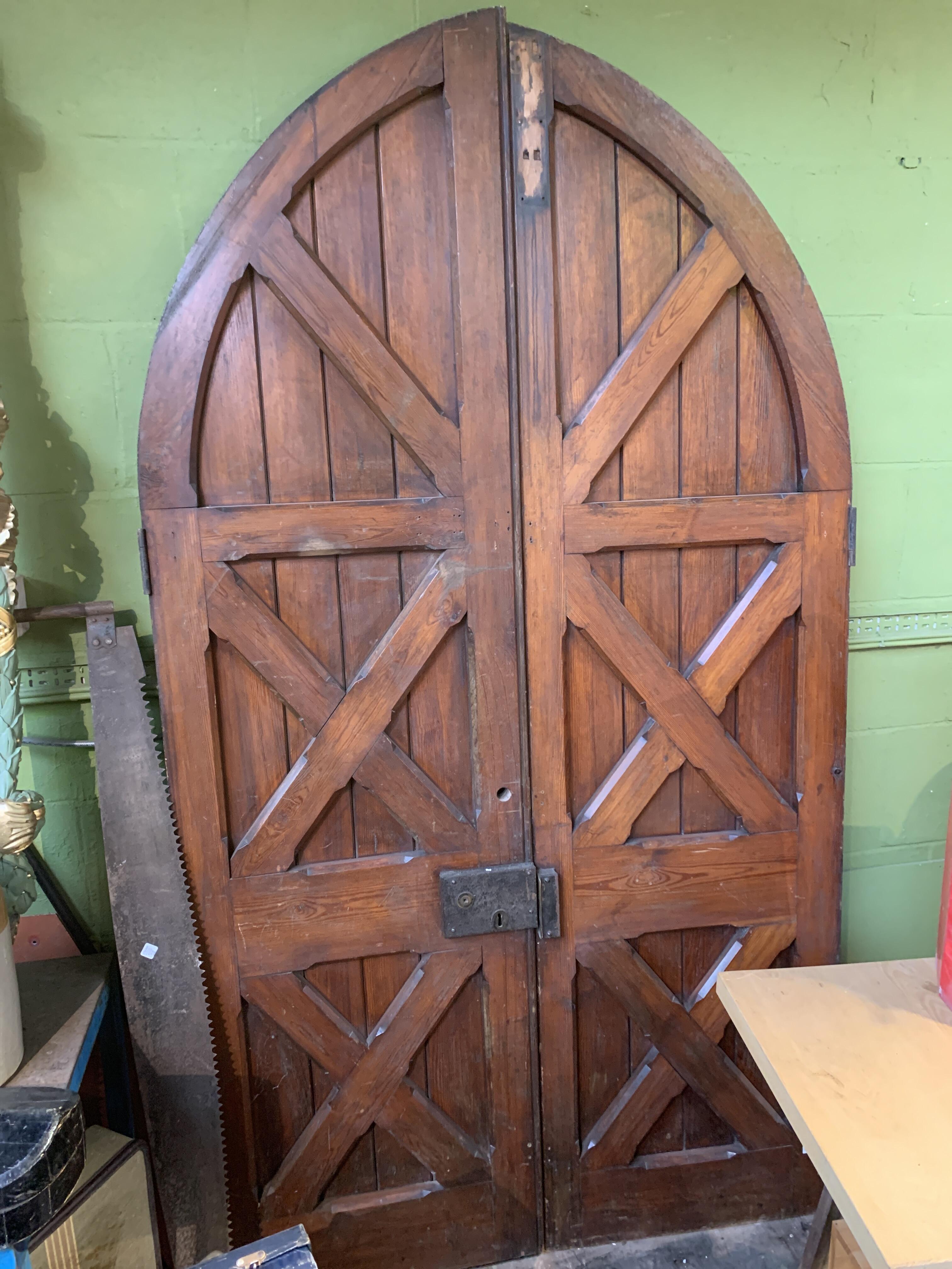 Pair of Reclaimed Brown Chapel Doors